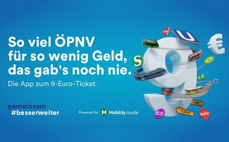 Digitale Anwendung für Neun-Euro-Ticket - Kund*innen können den Fahrschein mithilfe der "9-Euro-Ticket"-App kaufen – Foto: Mobility inside Holding GmbH & Co. KG