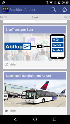 elbkind betreut Social Media-Aktivitäten des Frankfurter Flughafens - Frankfurt Airport-App übersetzt u.a. die Flughafen-Beschilderung in Chinesisch und Arabisch; Foto: Fraport
