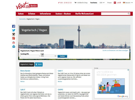 US-Magazin kürt Berlin zur neuen vegetarischen Hauptstadt - Mehr zum vegetarischen und veganen Angebot in Berlin unter www.visitberlin.de/de/keyword/vegetarisch-vegan