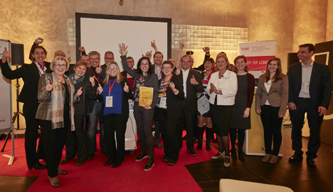"Best Christmas City": Potsdam, Freiberg und Triberg sind die Sieger - Gewinner und Fachjury bei der heutigen Verleihung "Best Christmas City" in Frankfurt am Main; Foto: Messe Frankfurt / Christmasworld