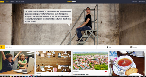 Kulturtourismus in ländlichen Regionen: Online-Forum gestartet - Screenshot der Website www.culturcamp.de. Das Portal bietet ein Forum zur Diskussion über Kulturtourismus im ländlichen Raum