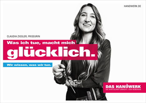 Handwerkskampagne geht in die dritte Runde - Mit der Kampagne zeigen das Handwerk und DDB: Im Handwerk trifft Beruf häufig auf Berufung; Foto: DDB