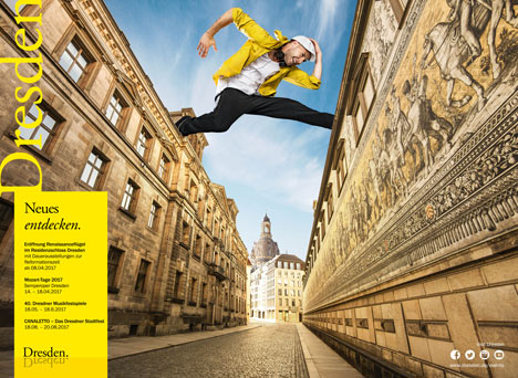 Dresden Marketing präsentiert Jahreskampagne "Dresden. Neues entdecken" - Mit drei unterschiedlichen Werbemotiven startet Dresden Marketing die neue Jahreskampagne; Foto: DMG