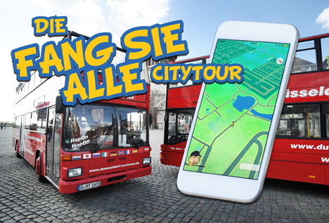 Düsseldorf Marketing & Tourismus lädt zur Pokémon-Rundfahrt - "Beste Fänge und tolle Ausblicke" verspricht die Düsseldorf Marketing & Tourismus GmbH; Foto: DMT