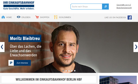 DB Station & Service AG schreibt Marketingetat aus - Die Betreuung und Weiterentwicklung der Website einkaufsbahnhof.de ist Teil des zu vergebenen Madats; Foto: Screenshot