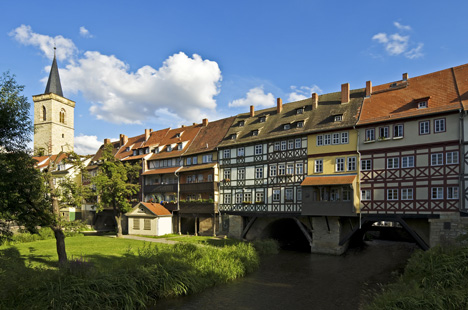 Thüringer Tourismus bietet virtuelle Spaziergänge an - Der virtuelle Spaziergang durch Erfurt führt unter anderem an der Krämerbrücke vorbei; Foto: Toma Babovic / Thüringer Tourismus GmbH