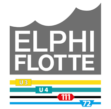 Hamburger Hochbahn und Saint Elmo's führen zur Elbphilharmonie - Signet der Elphi-Flotte; Abb.: Hamburger Hochbahn