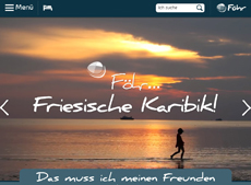 Friesische Karibik erhält neue Online-Präsenz - Große Bildsprache auf foehr.de; Screenshot