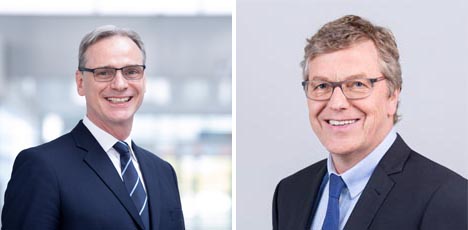 Messe Düsseldorf stellt sich neu auf - Wolfram Diener und Erhard Wienkamp bilden künftig die Geschäftsführung der Messe Düsseldorf; Foto: Andreas Wiese/ Messe Düsseldorf