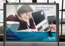 Hochschule Bremen präsentiert sich mit neuer Corporate Identity - Neues Werbe-Plakat der HSB; Foto: HSB/kleiner und bold