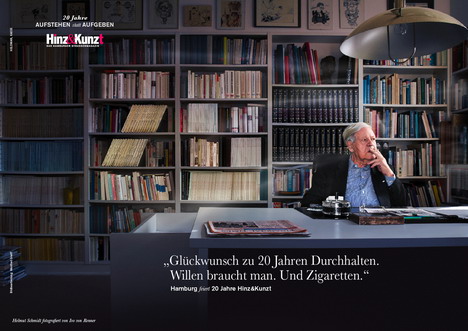 Hinz&Kunzt startet Jubiläumskampagne mit Helmut Schmidt -