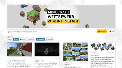 Kinder und Jugendliche entwickeln Städte im Online-Spiel - Zwei der Preise im Wettbewerb "Zukunftstadt" wurden von einer Fachjury vergeben, der Sieger des Publikumspreis wurde durch ein Online Voting gewählt, das im November stattfand; Screenshot: Publicis Pixelpark