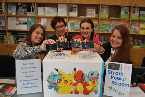 Münster Marketing bietet neuen mobilen Service - Die Powerbanks von Münster Marketing stehen kostenfrei zur Verfügung, lediglich ein Pfand in Höhe von 15 Euro muss hinterlegt werden; Foto: Münster Marketing