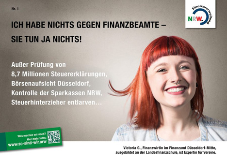 "So sind wir": Finanzministerium NRW will sein Image aufpolieren - Als Testimonials der Kampagne "So sind wir" sind Finanzbeamte aus NRW abgelichtet; Foto: Finanzministerium NRW