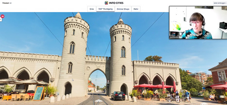 Potsdam Marketing bietet einen digitalen 360-Grad-Stadtspaziergang an - Der digitale Spaziergang durch Potsdam führt auch am Nauener Tor entlang; PMSG