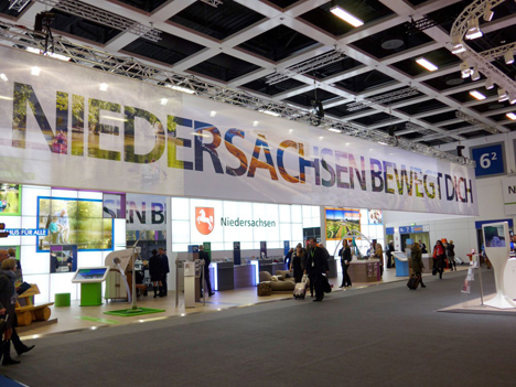 ITB 2016: East End kreiert Messestand und Slogan für Niedersachsen - Messestand des Reislands Niedersachen auf der Internationalen Tourismusbörse Berlin; Foto: East End