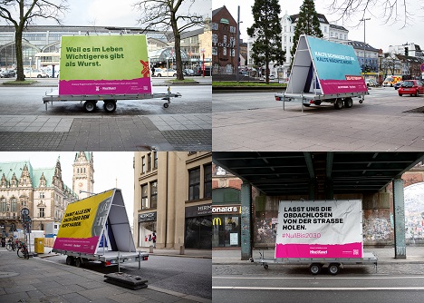 "Hinz&Kunzt" startet Obdachlosen-Kampagne - Die mobilen Unterkünfte bieten Obdachlosen einen Rückzugsort und betonen, wie wichtig eine Auseinandersetzung mit diesem Thema ist – Foto: Philipp und Keuntje GmbH
