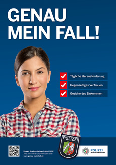 Polizei NRW startet Recruiting-Kampagne - Kreiert wurde die Kampagne von Benning, Gluth & Partner; Foto: BGP