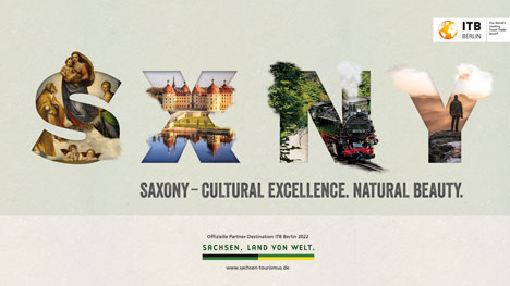 Sachsen ist offizielles Gastland der ITB Berlin 2022 - Key Visual des Freistaats Sachsen - Foto: Tourismus Marketing Gesellschaft Sachsen