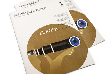 Zum goldenen Hirschen Berlin überarbeitet Magazin der Bundesregierung "schwarzrotgold" - Die monothematische Publikation "schwarzrotgold" erscheint viermal im Jahr; Foto: Zum goldenen Hirschen