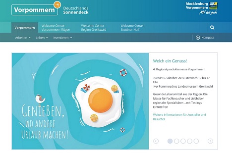 Vorpommerns Wirtschaftsförderer erhalten zentrale Plattform - Die neue Website www.vorpommern-sonnendeck.de enthält unter anderem ein regionales Stellenportal und eine Datenbank mit Arbeitgebern in Vorpommern; Foto: Screenshot www.vorpommern-sonnendeck.de