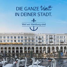 Sieben Länder in Hamburg entdecken - Die Kampagne "Weil wir Hamburg sind" läuft auch über die Social-Media-Kanäle von Hamburg Tourismus; Screenshot: Ad auf dem Facebook-Account "Hamburg Ahoi"