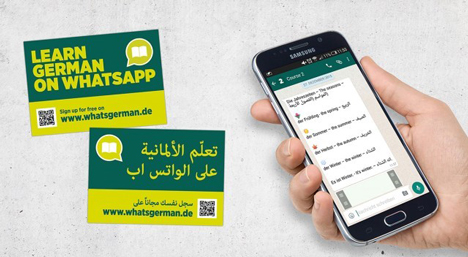 Plan.Net Gruppe entwickelt App "WhatsGerman" für Flüchtlinge - Die App "WhatsGerman" wird auf Englisch und Arabisch angeboten; Foto: Serviceplan