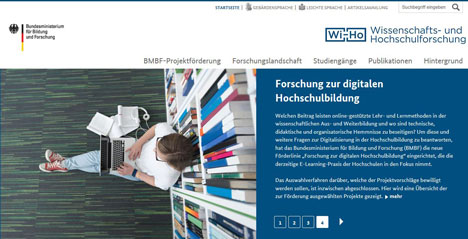 Portal für Wissenschafts- und Hochschulforschung des Bundesforschungsministeriums geht online - Der neue Internetauftritt "WiHo - Wissenschafts- und Hochschulforschung" des BMBF soll als Online-Treffpunkt für die Communities dienen; Foto: Screenshot