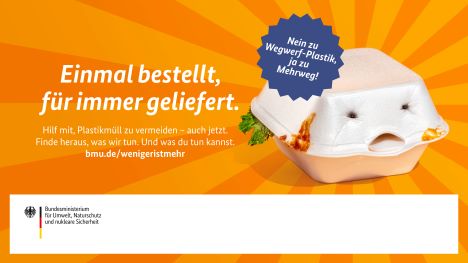 Bundesumweltministerium wirbt für Mehrweg - ressourcenmangel an der panke hat die neue BMU-Kampagne umgesetzt; Foto: ressourcenmangel an der panke