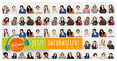 Kreativ Konzept führt Song Contest für den Schulwettbewerb des Bundespräsidenten durch - Seit ein paar Tagen im Netz: Die Website zum Song Contest; Foto: Engagement Global