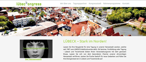 lübeckongress wirbt mit neuer Internetplattform - Die neue Website des lübeckongress informiert über den Kongress- und Tagungsstandort Lübeck und Travemünde; Foto: lübeckongress