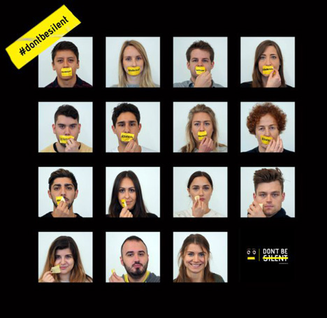 Studierende der Design Akademie Berlin gewinnen internationale Facebook-Challenge - Die Kampagne "Don't be silent Berlin" läuft auch in den sozialen Medien unter dem Hashtag 'dontbesilent'; Foto: Design Akademie Berlin