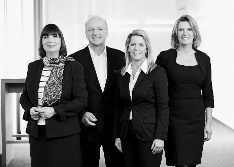 Münchner Agentur Wilde & Partner stärkt ihre Geschäftsführung - Neue Geschäftsführung v.l.: Yvonne Molek, Thomas C. Wilde, Marion Krimmer und Ute C. Hopfengärtner